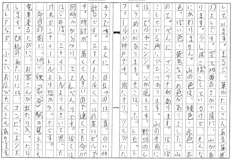 名谷のふうけい 小学生の写真作文